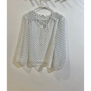 Beacon Apparel Retro Preppy Polka Dot Minimalist Feminine Office Chic Blouse
